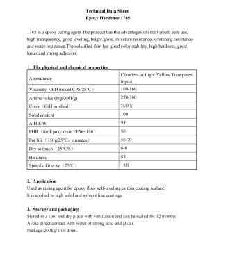 Chất đóng rắn Epoxy 1785