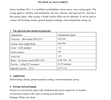 Chất đóng rắn Epoxy 8211